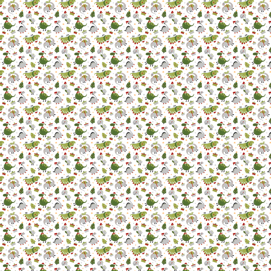 Itty Bitty Christmas Dinos Pattern Acrylic Sheets - CMB Pattern Acrylic